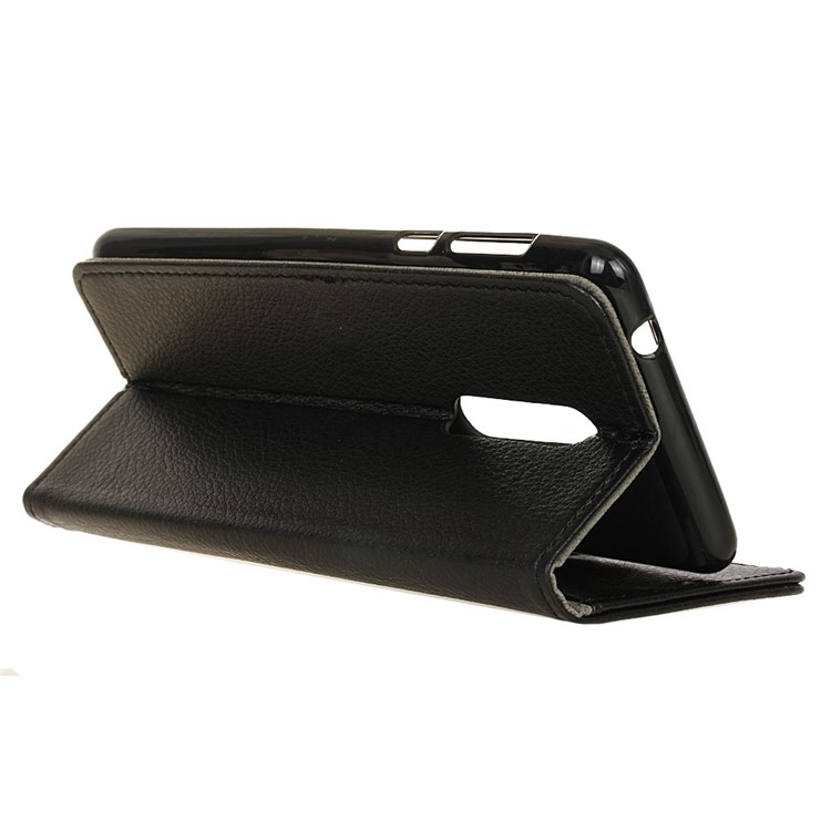 Lychee Skin Wallet Leather Stand Case for Nokia 5 - Black-5
