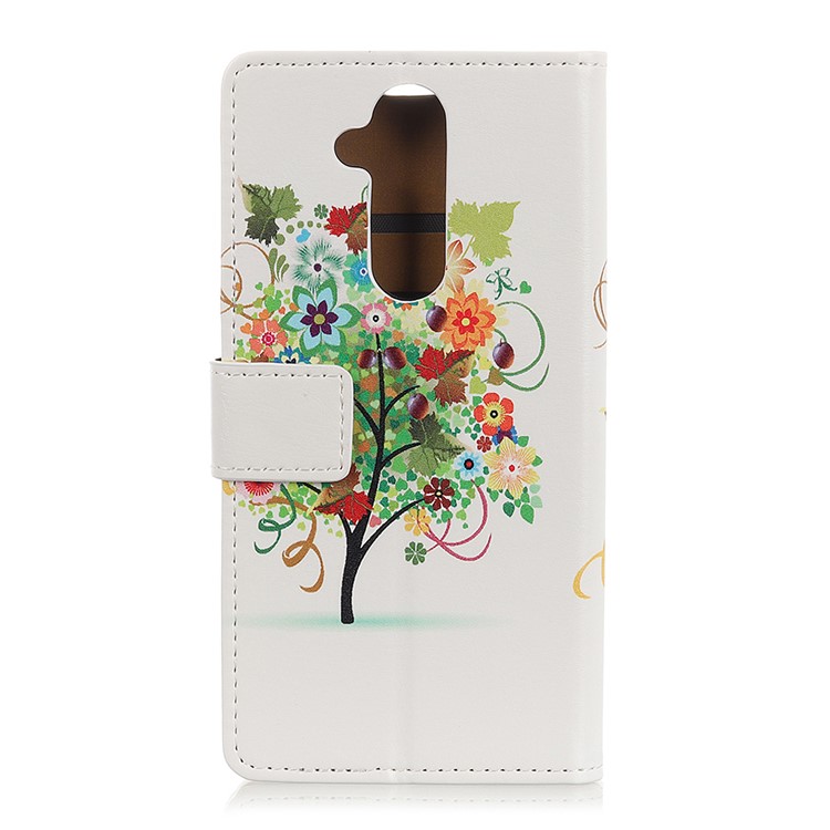 Estuche Protector De Cuero Con Estampado De PU Para Nokia 7.1 Plus / X7 - árbol De Flores-3