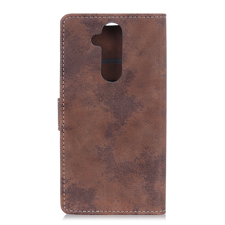 Cartera De Estilo Vintage Para Teléfono Celular De Cuero Con Soporte Para Nokia 7.1 Plus / X7 - Marrón-3