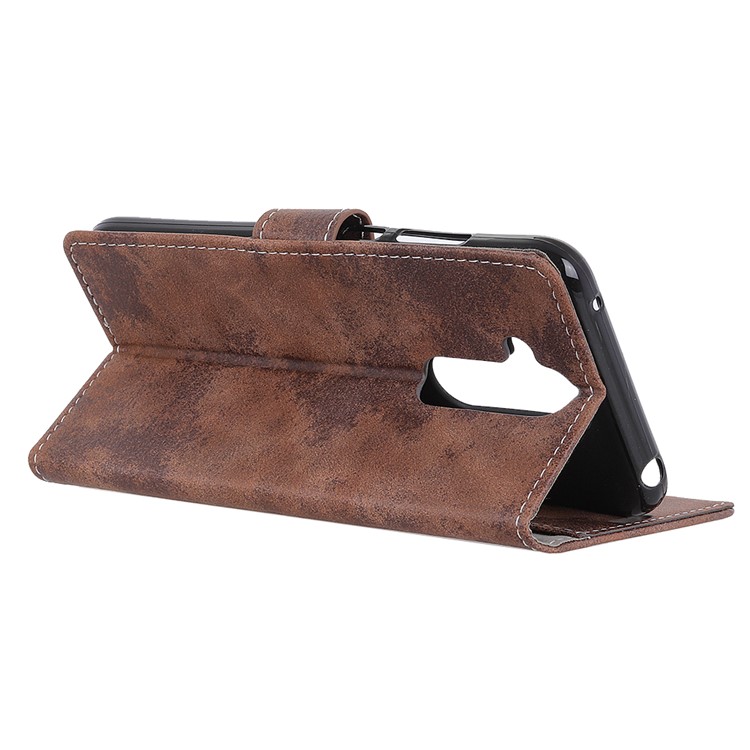 Cartera De Estilo Vintage Para Teléfono Celular De Cuero Con Soporte Para Nokia 7.1 Plus / X7 - Marrón-6