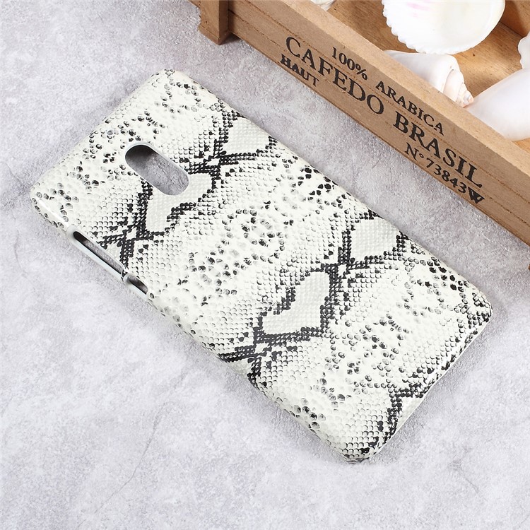 For Nokia 6 Leather Coated PC Mobile Casing - Snake Texture / White-3