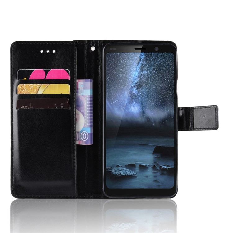 Crazy Horse Wallet Stand Leather Mobile Phone Casing for Nokia 9 PureView - Black-6