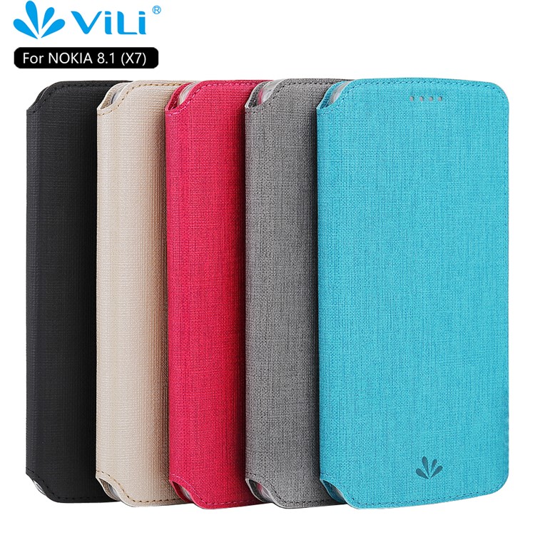 VILI DMX for Nokia 8.1 / X7 Cross Texture Leather Card Holder Case - Black-7