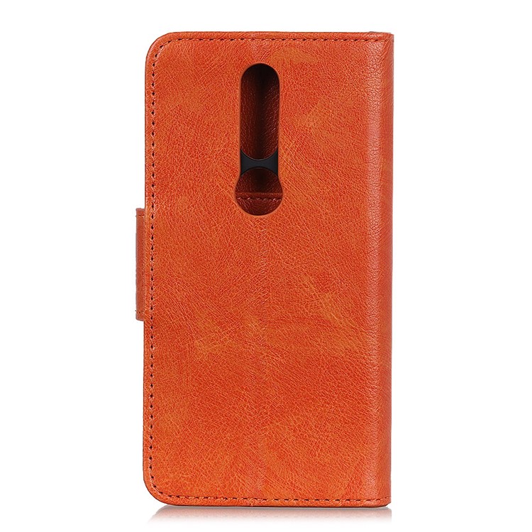 Caso De Carteira De Couro Split Textura Napa Para Nokia 4.2 - Laranja-10