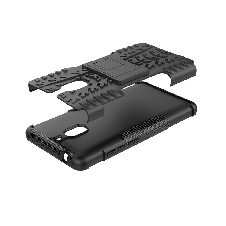 Anti-slip PC + TPU Hybrid Case with Kickstand for Nokia 2.1 - Black-6