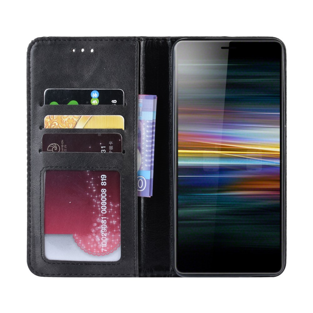 Vintage Style PU Leather Wallet Phone Case for Sony Xperia L3 - Black-2