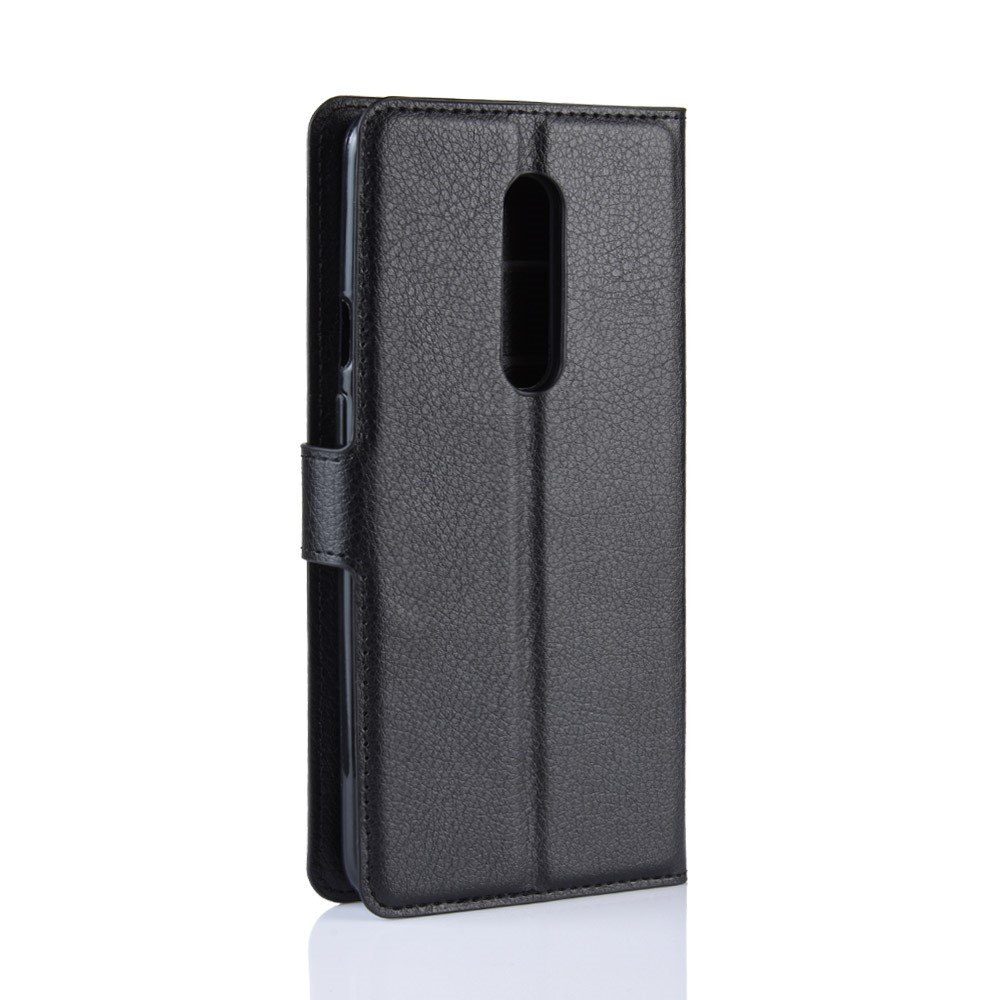 Funda De Cuero Para Móvil Con Soporte De Billetera De Textura Litchi Para Oneplus 7 - Negro-6