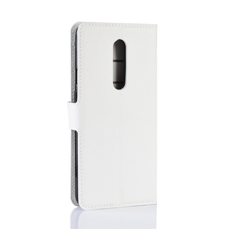 Funda De Cuero Para Móvil Con Soporte De Billetera De Textura Litchi Para Oneplus 7 - Blanco-6