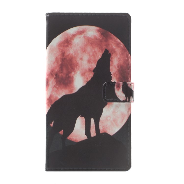 Pattern Printing Wallet Leather Stand Case for Nokia 3 - Wolf Howling at the Moon-2