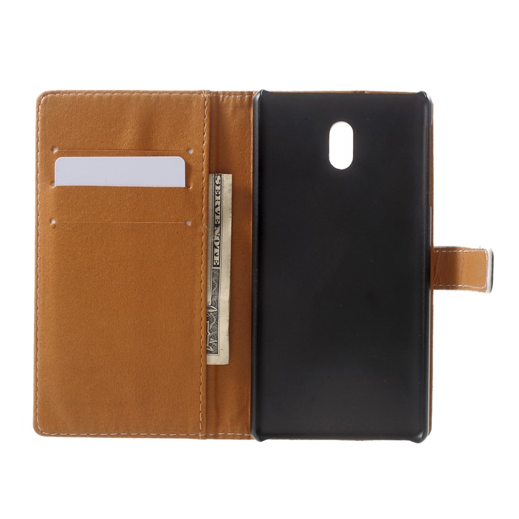 Pattern Printing Wallet Leather Stand Case for Nokia 3 - Wolf Howling at the Moon-6