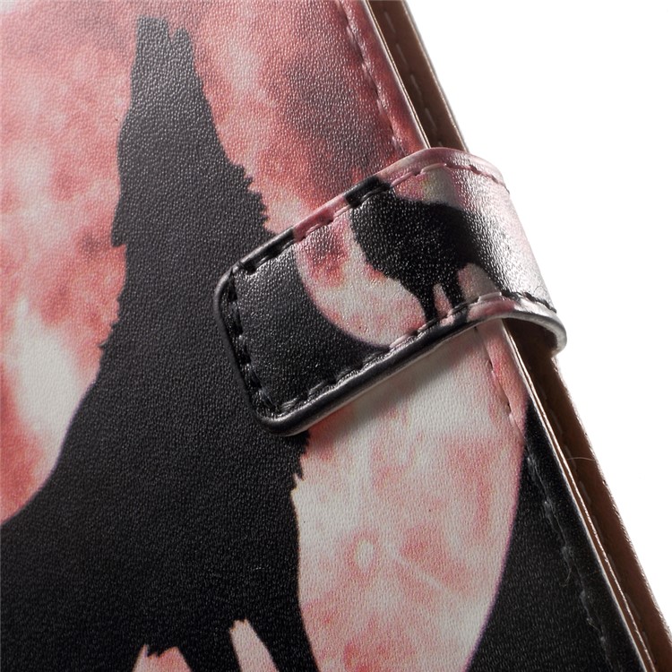 Pattern Printing Wallet Leather Stand Case for Nokia 3 - Wolf Howling at the Moon-7