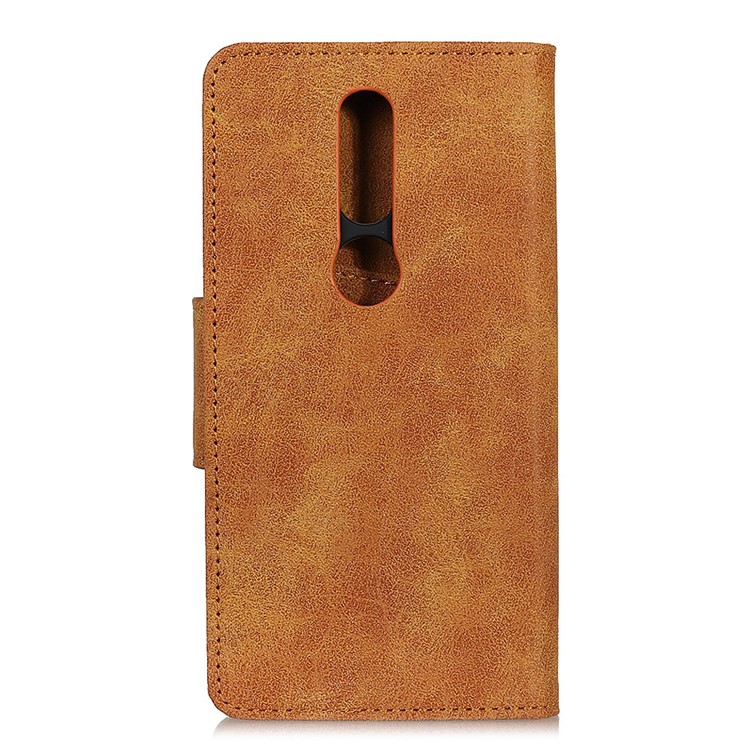 Vintage Style Wallet Stand Split Leather Phone Case for Nokia 4.2 - Brown-10