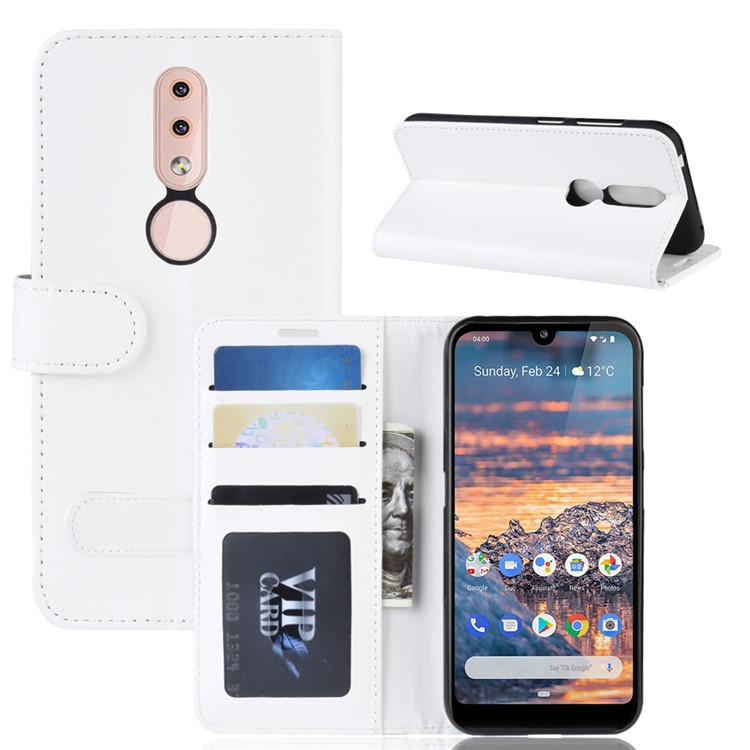 Crazy Horse PU Leather Stand Wallet Flip Case for Nokia 4.2 - White-8