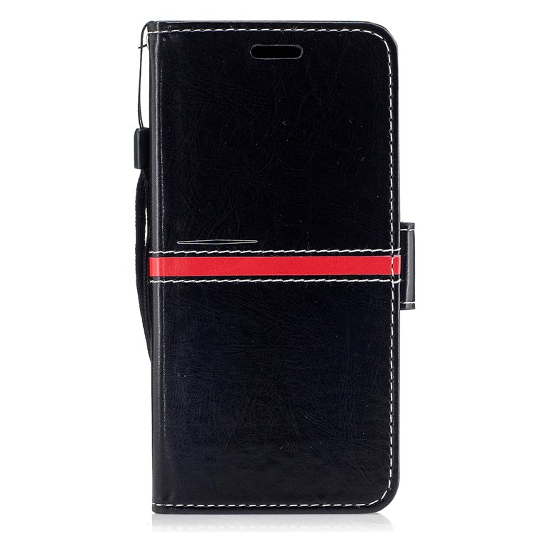 For Nokia 6 Graceful Series Foldable Leather Wallet Phone Casing - Black-1