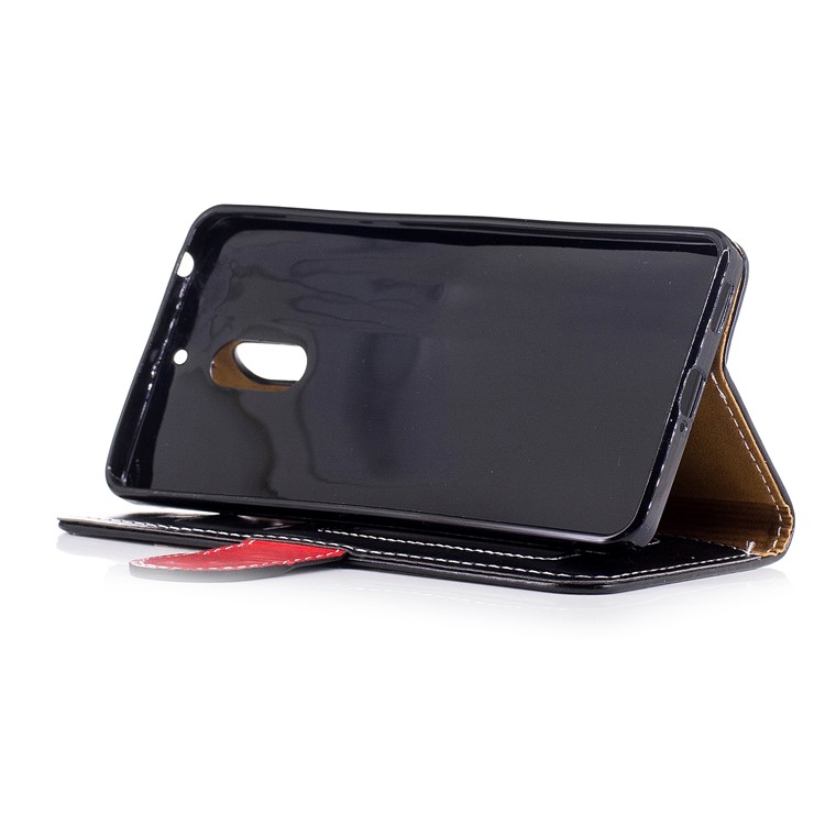 For Nokia 6 Graceful Series Foldable Leather Wallet Phone Casing - Black-4