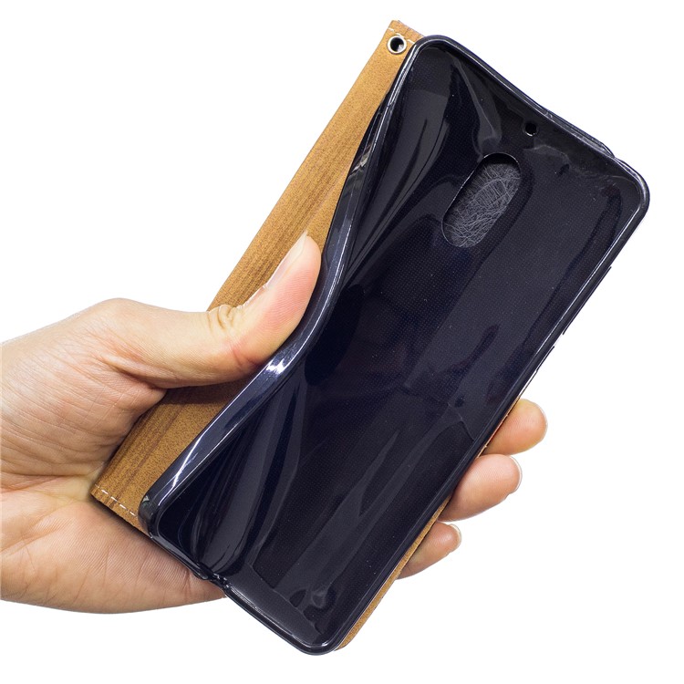 For Nokia 6 Graceful Series Foldable Leather Wallet Phone Casing - Black-8