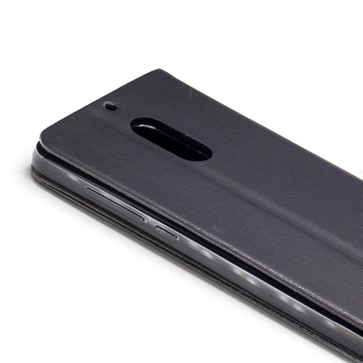 Assorted Color Leather Card Slot Phone Case for Nokia 6 - Black-6