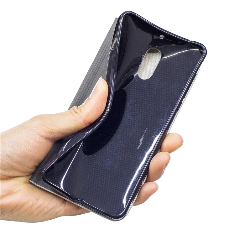 Assorted Color Leather Card Slot Phone Case for Nokia 6 - Black-7