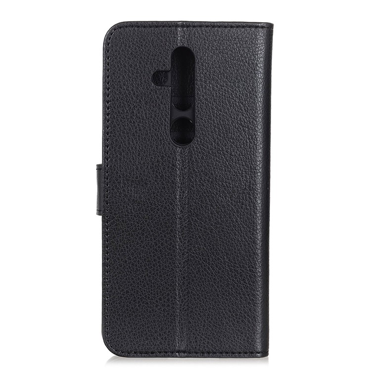 Litchi Texture Wallet Stand Leather Mobile Phone Cover for Nokia 8.1 Plus - Black-10