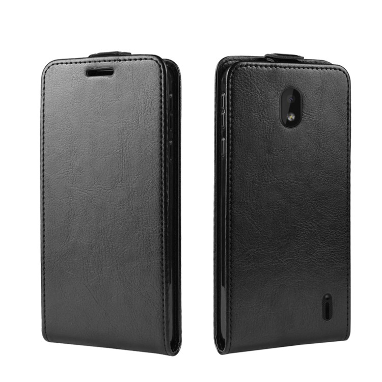 Crazy Horse Vertical Flip Leather Protective Case for Nokia 1 Plus - Black-2