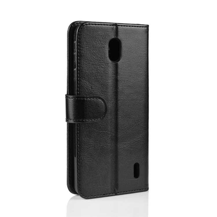 Crazy Horse PU Leather Stand Wallet Flip Case for Nokia 1 Plus - Black-3