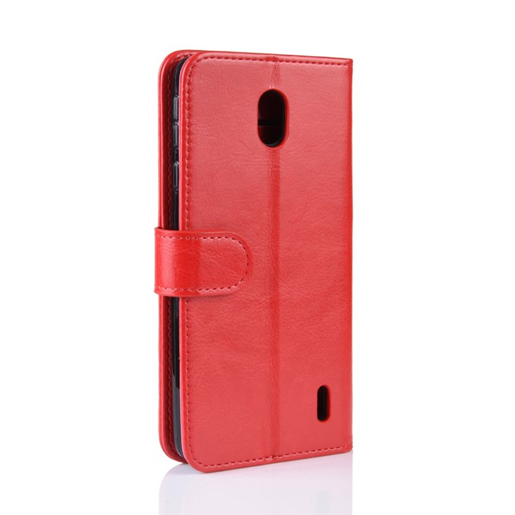 Crazy Horse PU Leather Stand Wallet Flip Case for Nokia 1 Plus - Red-3