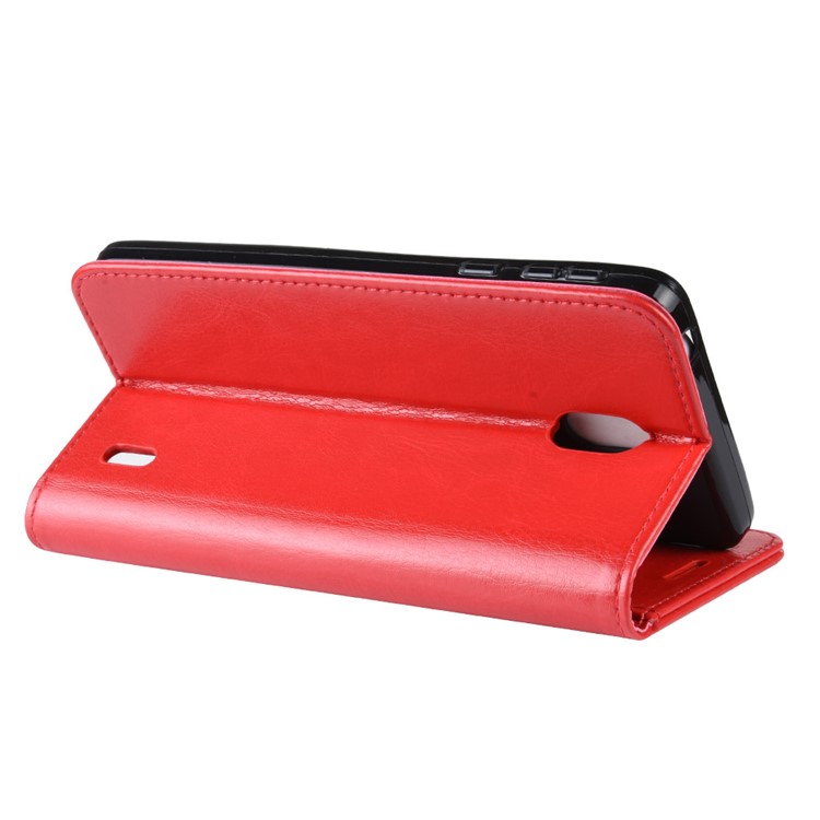 Crazy Horse PU Leather Stand Wallet Flip Case for Nokia 1 Plus - Red-7