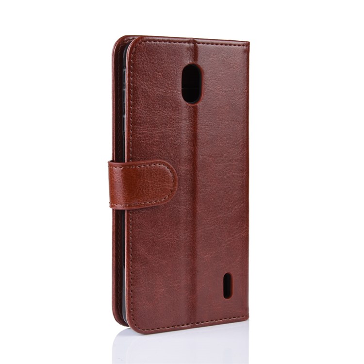 Crazy Horse PU Leather Stand Wallet Flip Case for Nokia 1 Plus - Brown-3