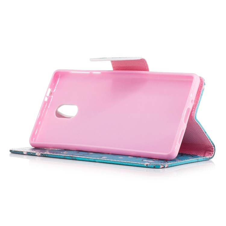 Bolsa De Impressão De Padrão Caixa De Folio De Couro Para Nokia 3 - Árvore Com Flores-5