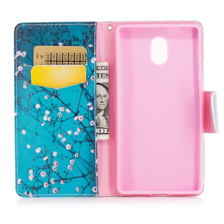 Bolsa De Impressão De Padrão Caixa De Folio De Couro Para Nokia 3 - Árvore Com Flores-8