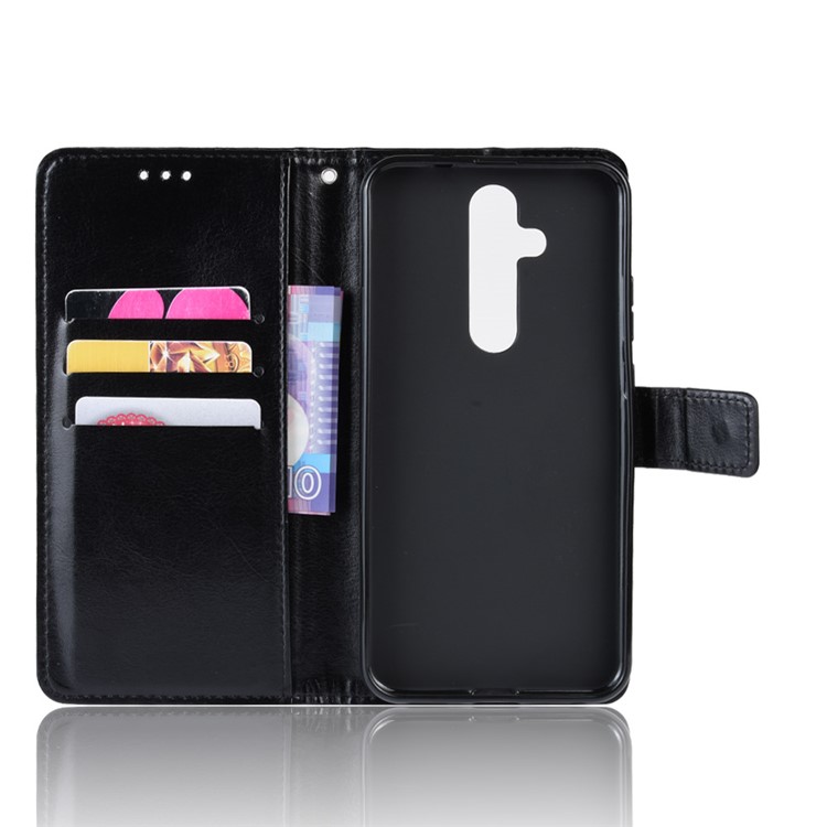 Crazy Horse Leather Stand Wallet Case for Nokia X71 / 8.1 Plus - Black-4