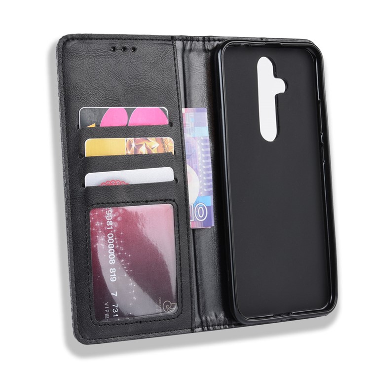 Auto-absorbed Vintage Style PU Leather Wallet Case for Nokia X71 / 8.1 Plus - Black-4