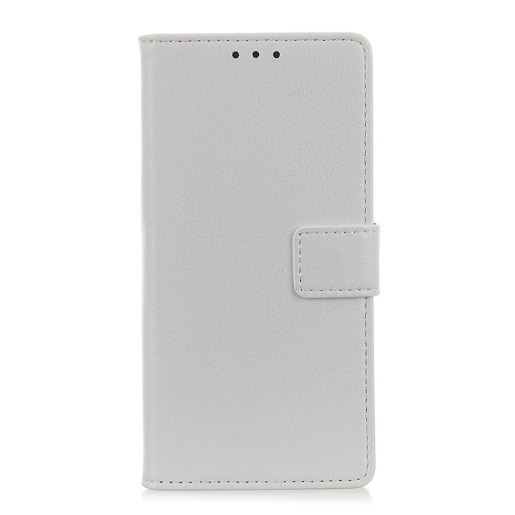 Litchi Grain Leather Cover with Wallet Stand for Nokia 3.2 - White-4