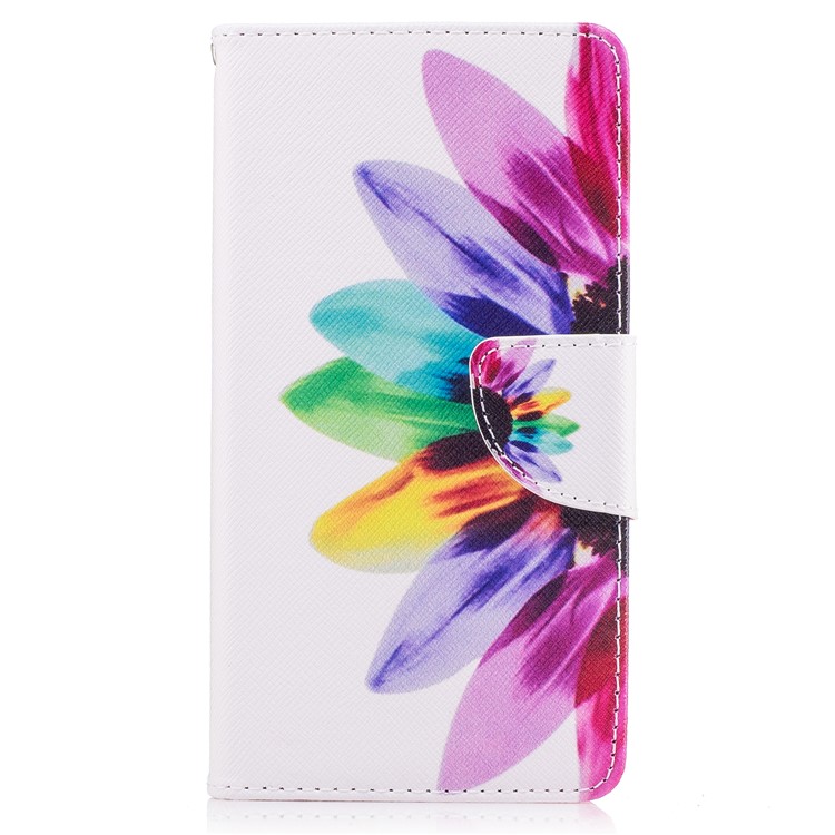 Pattern Printing Leather Wallet Case Cover para Nokia 5 - colorido pétalas-2