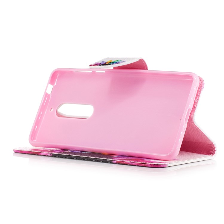 Pattern Printing Leather Wallet Case Cover para Nokia 5 - colorido pétalas-5