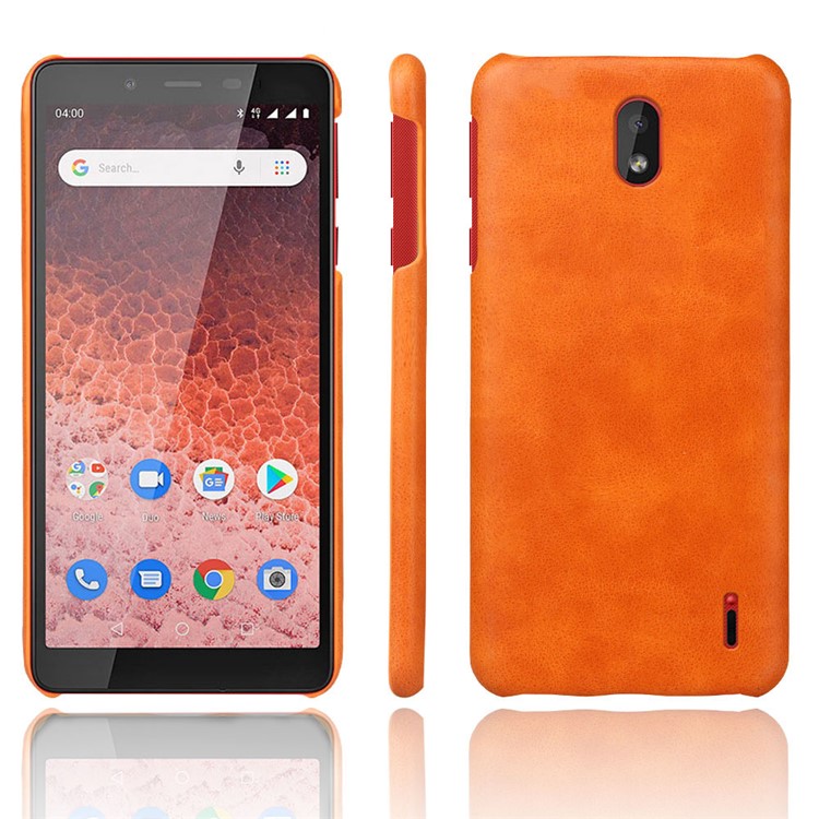 Crazy Horse PU Leather Coated Plastic Case for Nokia 1 Plus - Orange-1