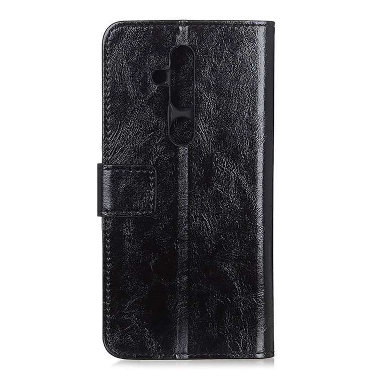 Crazy Horse Wallet Stand Leather Case Accessory for Nokia 8.1 Plus - Black-4