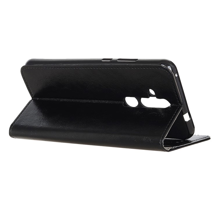 Crazy Horse Wallet Stand Leather Case Accessory for Nokia 8.1 Plus - Black-5