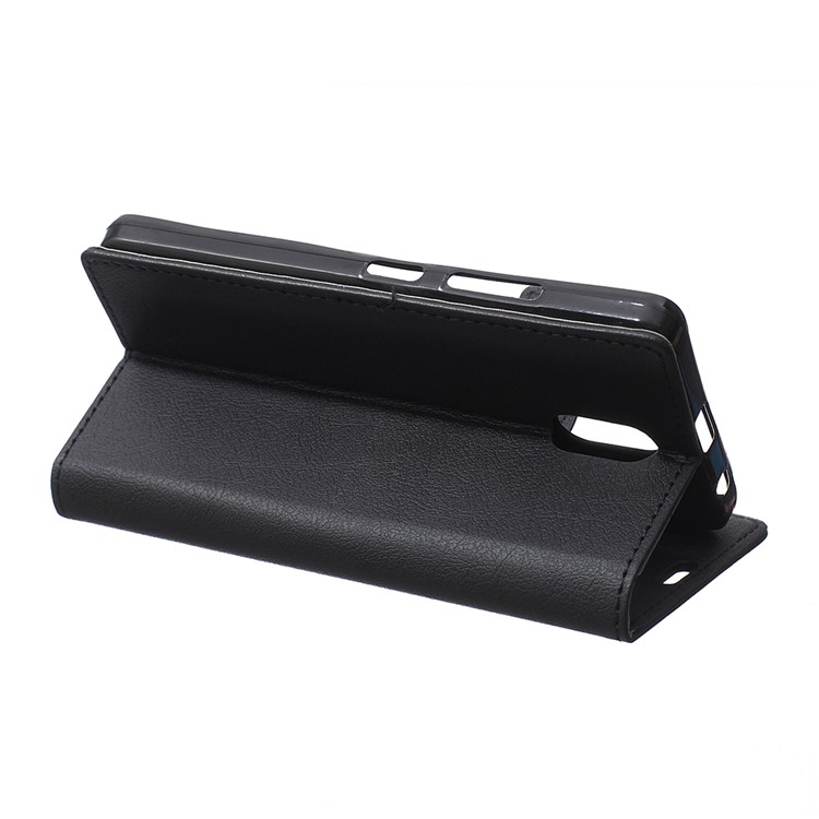 Wallet Stand Leather Flip Cell Phone Cover for Nokia 1 Plus - Black-11
