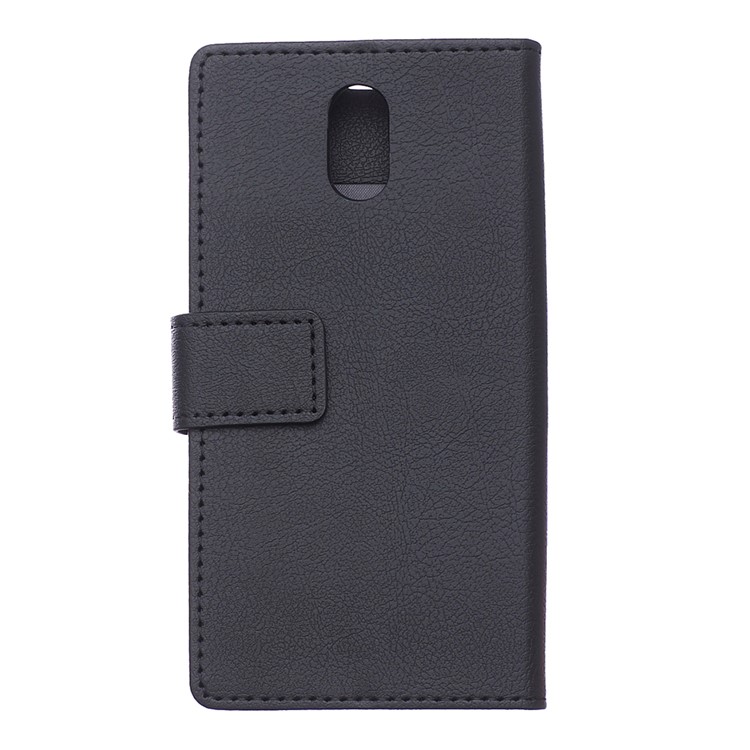 Wallet Stand Leather Flip Cell Phone Cover for Nokia 1 Plus - Black-9