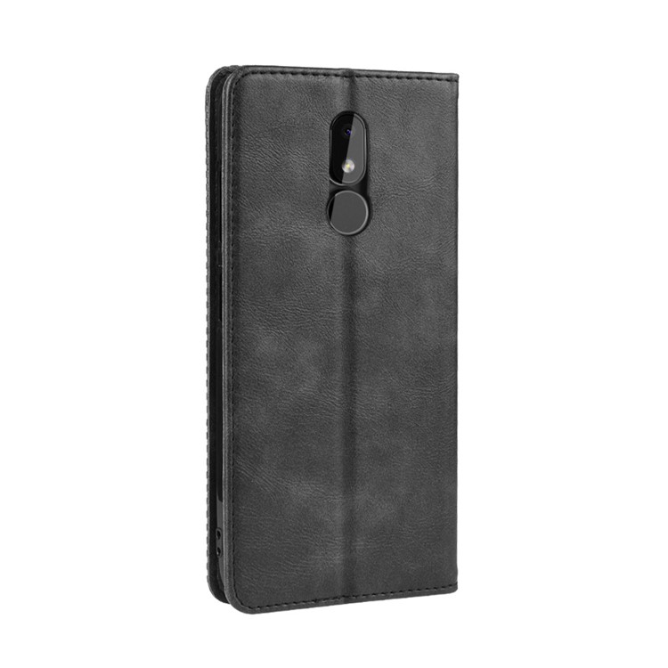 Auto-absorbed Vintage Leather Wallet Stand Shell for Nokia 3.2 - Black-7