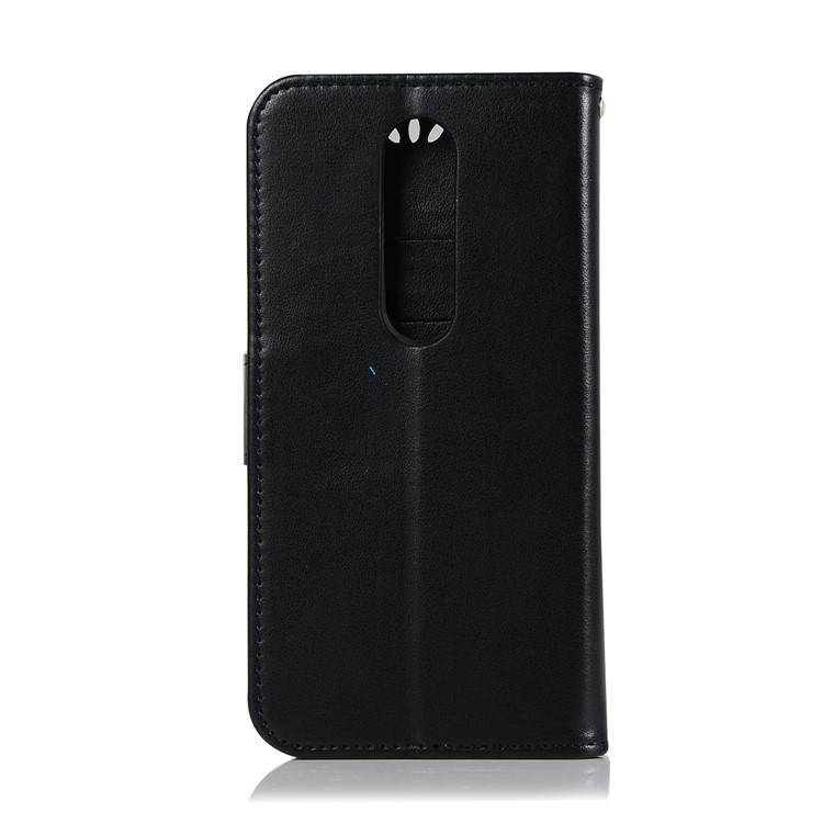 Imprint Dream Catcher Owl Leather Wallet Stand Cover for Nokia 4.2 - Black-3