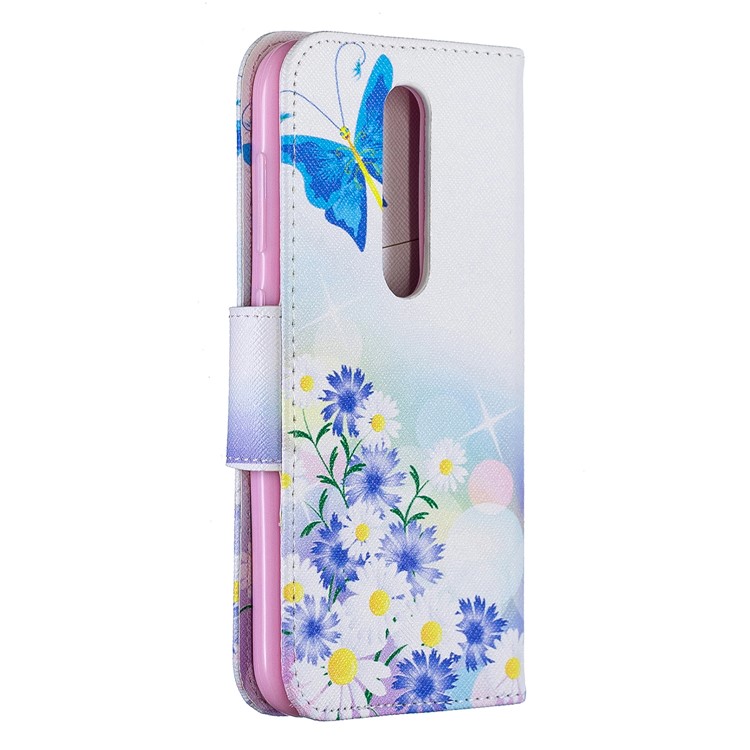 Pattern Printing PU Leather Wallet Stand Flip Cover for Nokia 4.2 - Blue Butterflies-3