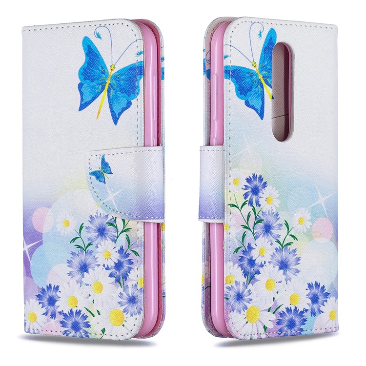 Pattern Printing PU Leather Wallet Stand Flip Cover for Nokia 4.2 - Blue Butterflies-4