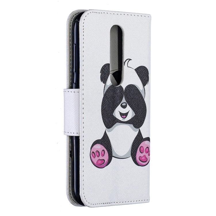 Pour Étui Portefeuille Stand Support Cuir Nokia 4.2 - Roses Et Panda Mignon-3