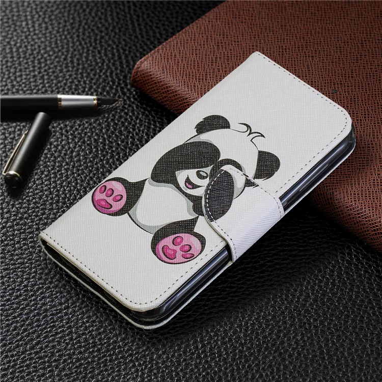 Pour Étui Portefeuille Stand Support Cuir Nokia 4.2 - Roses Et Panda Mignon-7