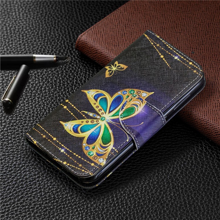 For Nokia 4.2 Pattern Printing Leather Stand Wallet Case - Roses and Colorized Butterfly-7