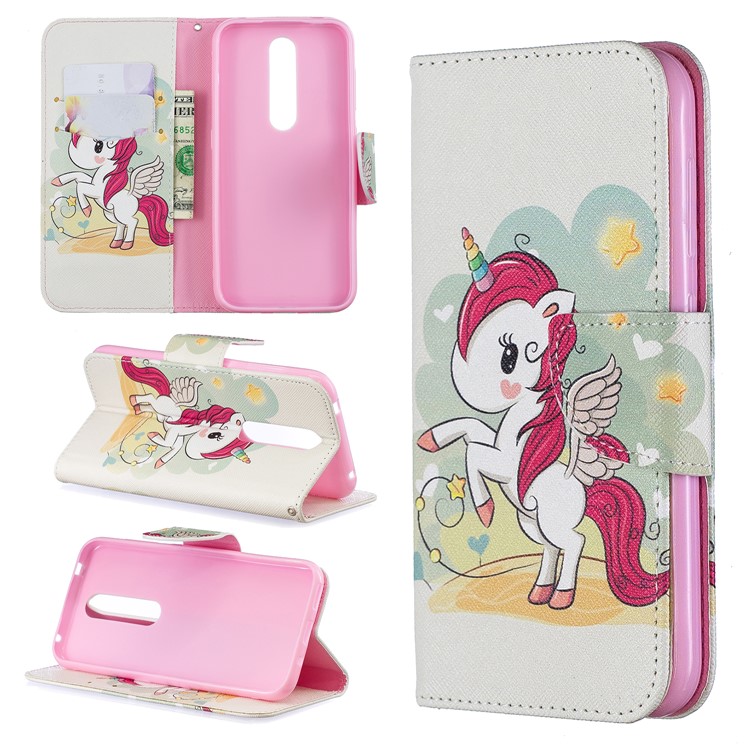 Pattern Printing PU Leather Wallet Cover for Nokia 4.2 - Unicorn-1
