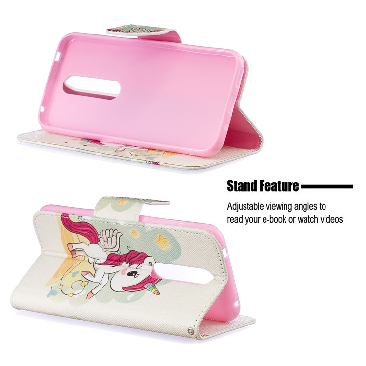 Pattern Printing PU Leather Wallet Cover for Nokia 4.2 - Unicorn-5