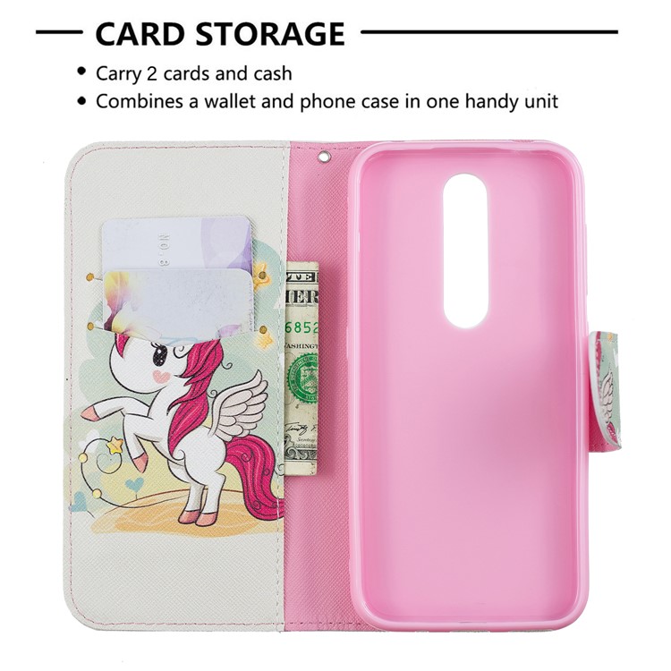 Pattern Printing PU Leather Wallet Cover for Nokia 4.2 - Unicorn-6